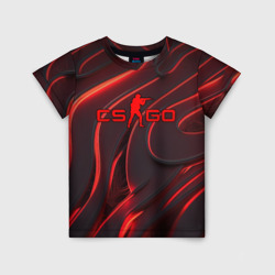 Детская футболка 3D CSGO red abstract