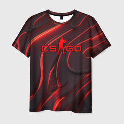 Мужская футболка 3D CSGO red abstract