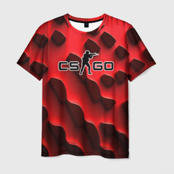 Мужская футболка 3D CS GO black red abstract