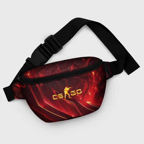 Поясная сумка 3D с принтом CS GO fire  logo, фото #5