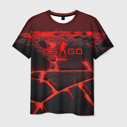Мужская футболка 3D CS GO red neon texture