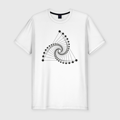 Мужская футболка хлопок Slim Линии с кругами - абстракция, цвет белый