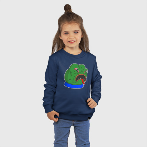 Детский свитшот хлопок Лягушонок Пепе рептилоид, цвет темно-синий - фото 3