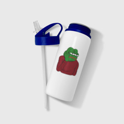 Бутылка для воды с трубочкой Лягушонок Пепе вымотался - фото 2
