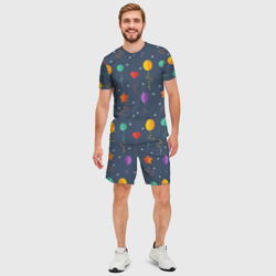 Мужской костюм с шортами 3D Праздничные шарики - фото 2