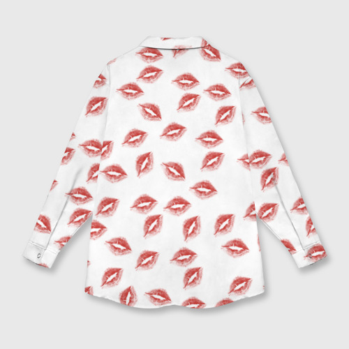 Женская рубашка oversize 3D с принтом Поцелуи - паттерн, вид сзади #1