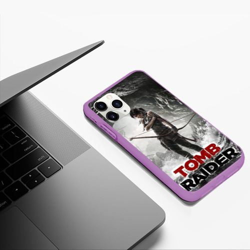 Чехол для iPhone 11 Pro Max матовый Rise of the Tomb rider, цвет фиолетовый - фото 5