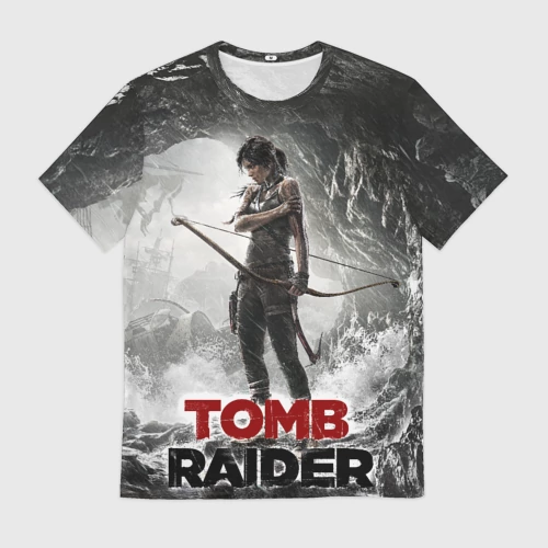 Мужская футболка 3D с принтом Rise of the Tomb rider, вид спереди #2
