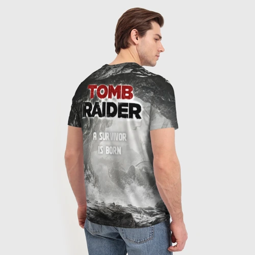 Мужская футболка 3D с принтом Rise of the Tomb rider, вид сзади #2