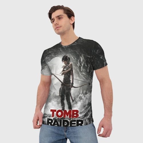 Мужская футболка 3D с принтом Rise of the Tomb rider, фото на моделе #1