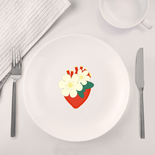 Набор: тарелка + кружка Анатомическое сердце в цветах и листьях - фото 4