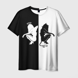Мужская футболка 3D Ангел и Демон