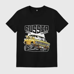 Мужская футболка хлопок Russia tuning car