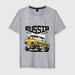 Мужская футболка хлопок Russia tuning car