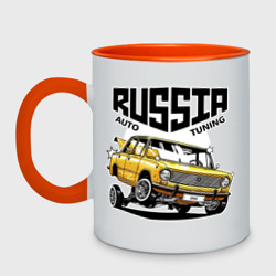 Кружка двухцветная Russia tuning car