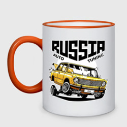 Кружка двухцветная Russia tuning car