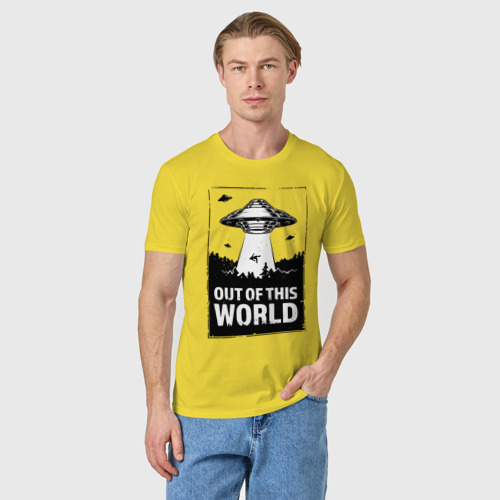 Мужская футболка хлопок Out of this world, цвет желтый - фото 3