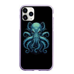 Чехол для iPhone 11 Pro матовый Голубой осьминог