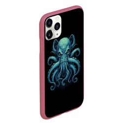 Чехол для iPhone 11 Pro Max матовый Голубой осьминог - фото 2