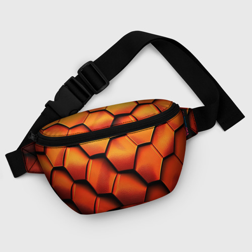 Поясная сумка 3D Объемные оранжевые плиты-соты - фото 6