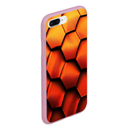 Чехол для iPhone 7Plus/8 Plus матовый Объемные оранжевые плиты-соты - фото 2