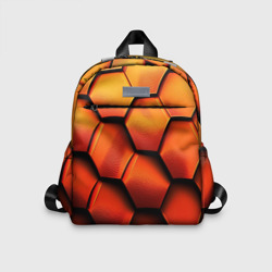 Детский рюкзак 3D Объемные оранжевые плиты-соты