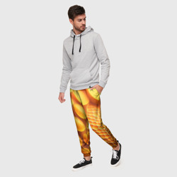Мужские брюки 3D Оранжевые круглые плиты - фото 2