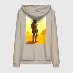 Мужская толстовка на молнии хлопок Девушка-астронавт в пустыне - нейросеть