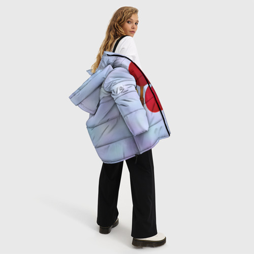 Женская зимняя куртка 3D с принтом Теннисный дизайн, вид сбоку #3
