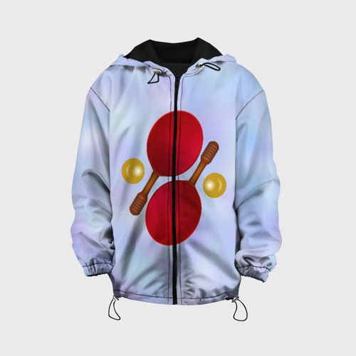 Детская куртка 3D с принтом Теннисный дизайн, вид спереди #2