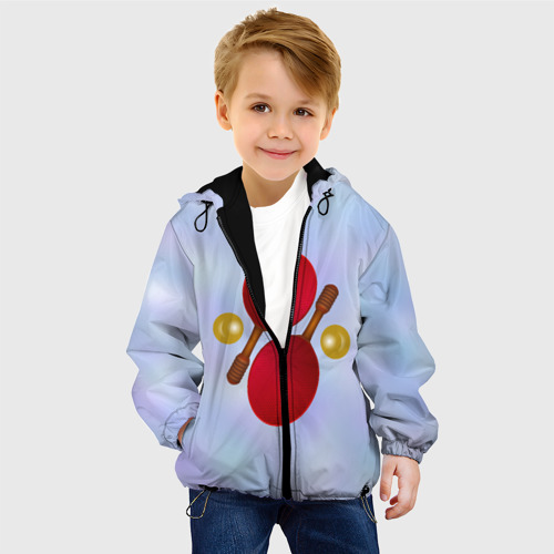 Детская куртка 3D с принтом Теннисный дизайн, фото на моделе #1
