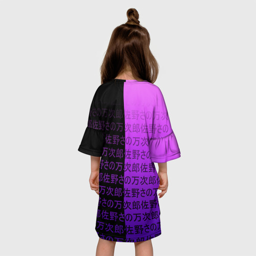 Детское платье 3D с принтом Эмилия тан в современности - ре зеро, вид сзади #2
