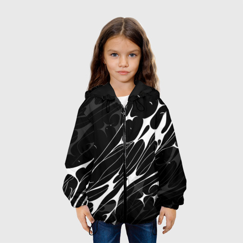 Детская куртка 3D с принтом Белые абстрактные полосы, вид сбоку #3