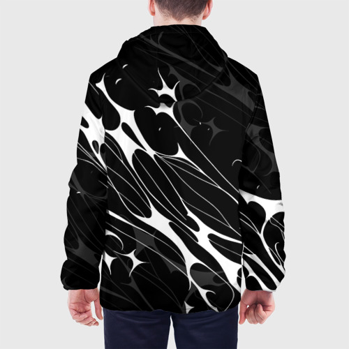 Мужская куртка 3D с принтом Белые абстрактные полосы, вид сзади #2