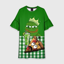 Детское платье 3D Pepe King with pizza