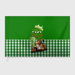 Флаг 3D Pepe King with pizza