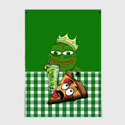 Постер Pepe King with pizza