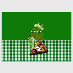 Поздравительная открытка Pepe King with pizza