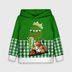 Детская толстовка 3D Pepe King with pizza