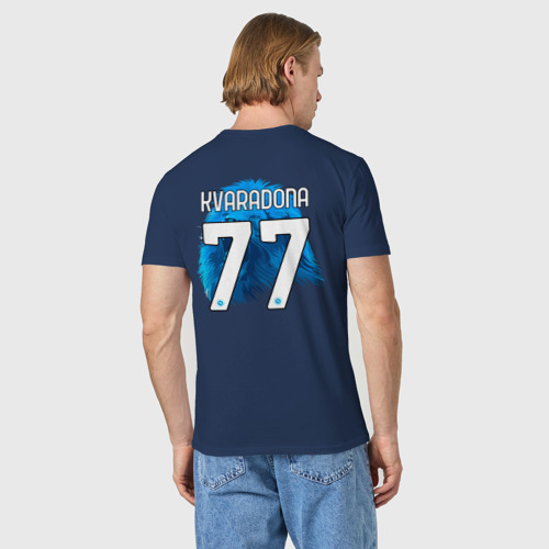 Мужская футболка хлопок Хвича Кварацхелия Наполи Кварадона, цвет темно-синий - фото 4