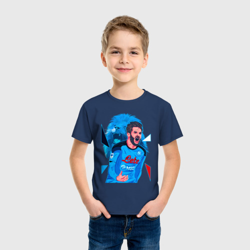 Детская футболка хлопок с принтом Хвича Кварацхелия Наполи Кварадона, фото на моделе #1