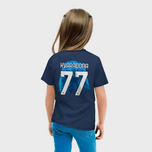 Детская футболка хлопок с принтом Хвича Кварацхелия Наполи Кварадона, вид сзади #2