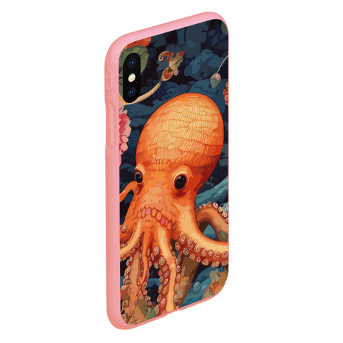 Чехол для iPhone XS Max матовый с принтом Осьминог и подводный мир, вид сбоку #3