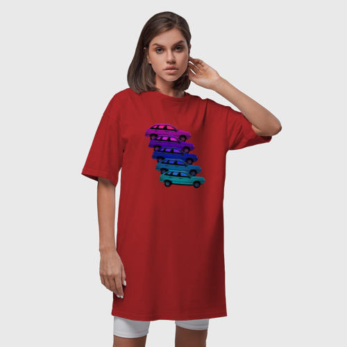Платье-футболка хлопок Пятёрка 2109, цвет красный - фото 5