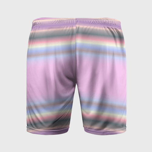Мужские шорты спортивные Сиреневые полосы, цвет 3D печать - фото 2