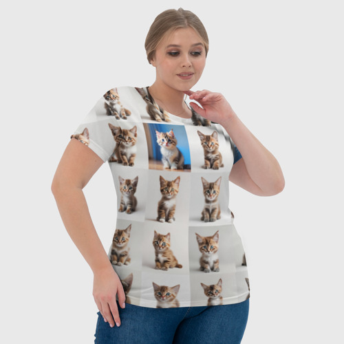 Женская футболка 3D с принтом Много котят, фото #4