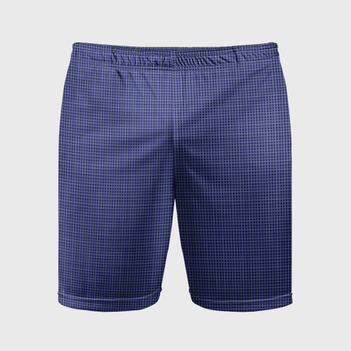 Мужские шорты спортивные Мелкая синяя клетка, цвет 3D печать