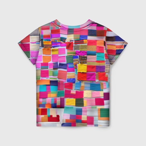 Детская футболка 3D Разноцветные лоскутки, цвет 3D печать - фото 2