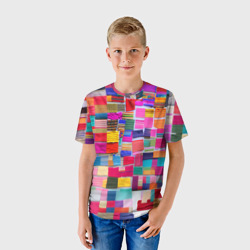 Детская футболка 3D Разноцветные лоскутки - фото 2