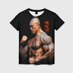 Женская футболка 3D Irezumi tattoo yakuza fighter